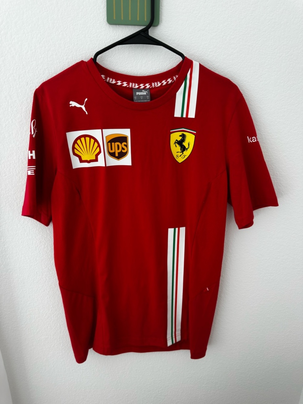 Puma Red Racing Tee with Italian Stripe and Sponsor Patches